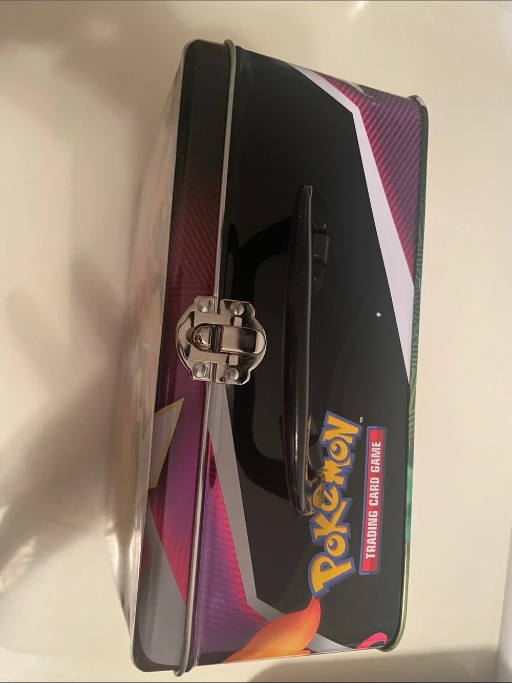 Pikachu & Charizard Small tin gaming card holder or lunch box